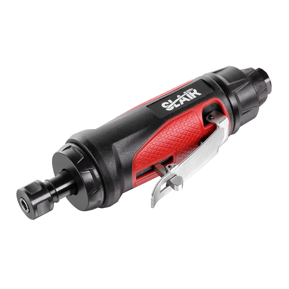 SLAIR AIR DIE GRINDER, 20000RPM. SAFETY TRIGGER, COMPOSITE, WITH 1/4" 1/8" OR 3MM 6MM COLLET, PROFESSIONAL