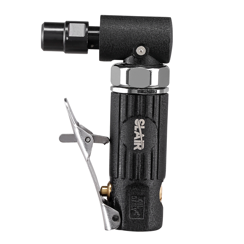 SLAIR MINI AIR ANGLE DIE GRINDER, 20000RPM, SAFETY TRIGGER, ALUMINUM, WITH 1/4" 1/8" OR 3MM 6MM COLLET, PROFESSIONAL