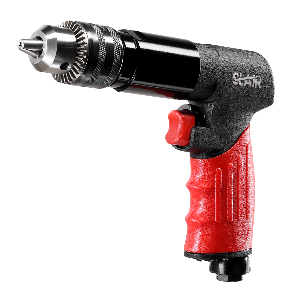 SLAIR 1/2" REVERSIBLE AIR DRILL ,700RPM , KEY, ALUMINUM WITH RUBBER, PROFESSIONAL