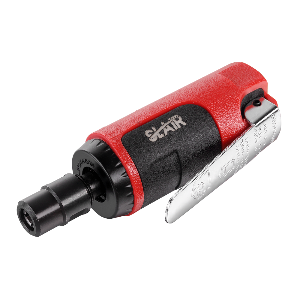 SLAIR MINI AIR DIE GRINDER, 25000RPM, ALUMINUM WITH RUBBER, WITH 1/4" 1/8" OR 3MM 6MM COLLET, PROFESSIONAL