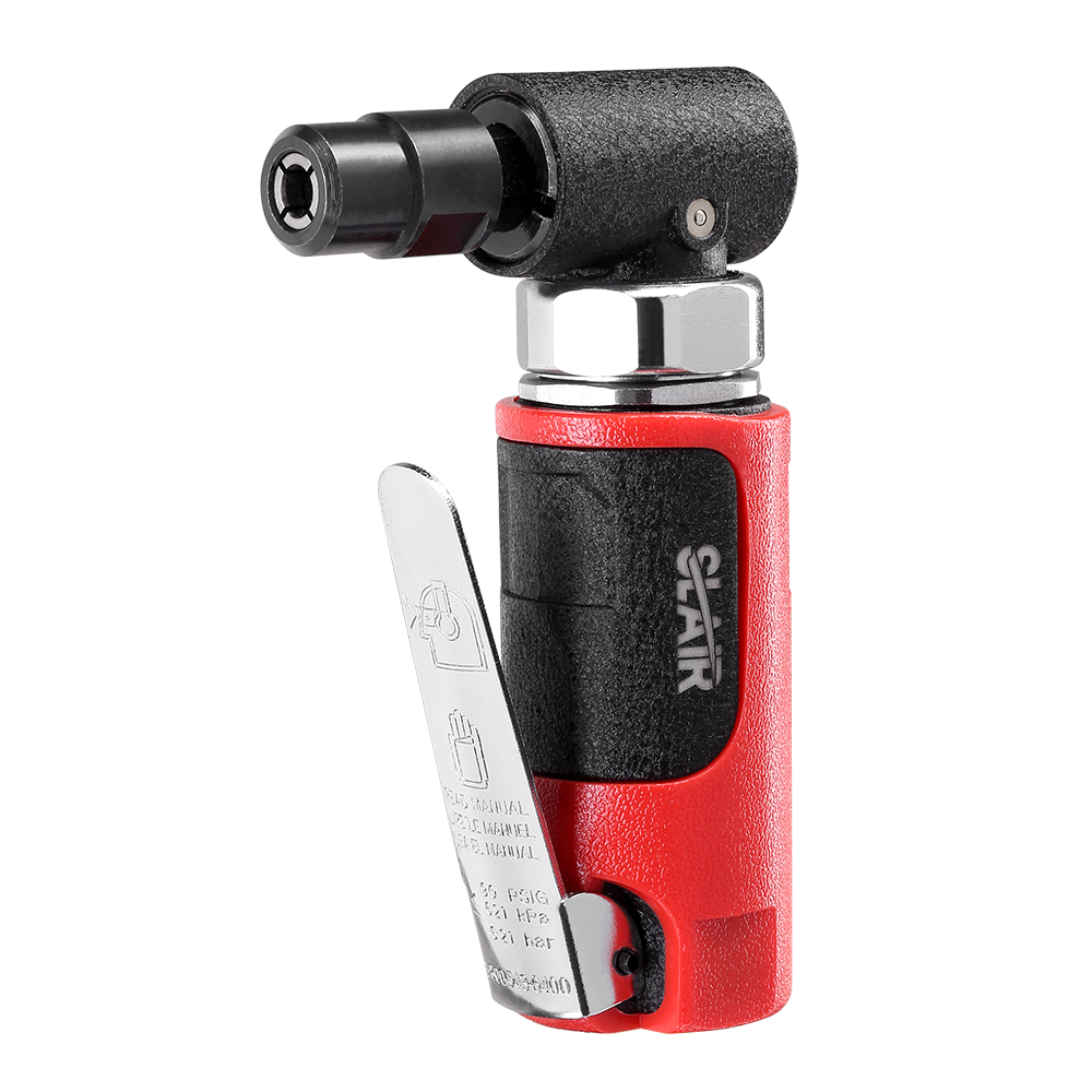 SLAIR MINI AIR ANGLE DIE GRINDER, 20000RPM, ALUMINUM WITH RUBBER, WITH 1/4" 1/8" OR 3MM 6MM COLLET, PROFESSIONAL