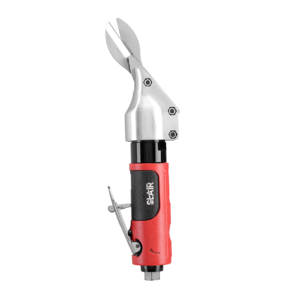 SLAIR IN-LINE STAIGHT AIR SCISSORS, ALUMINUM WITH RUBBER, SAFE TRIGGER, 1.5MM STEEL