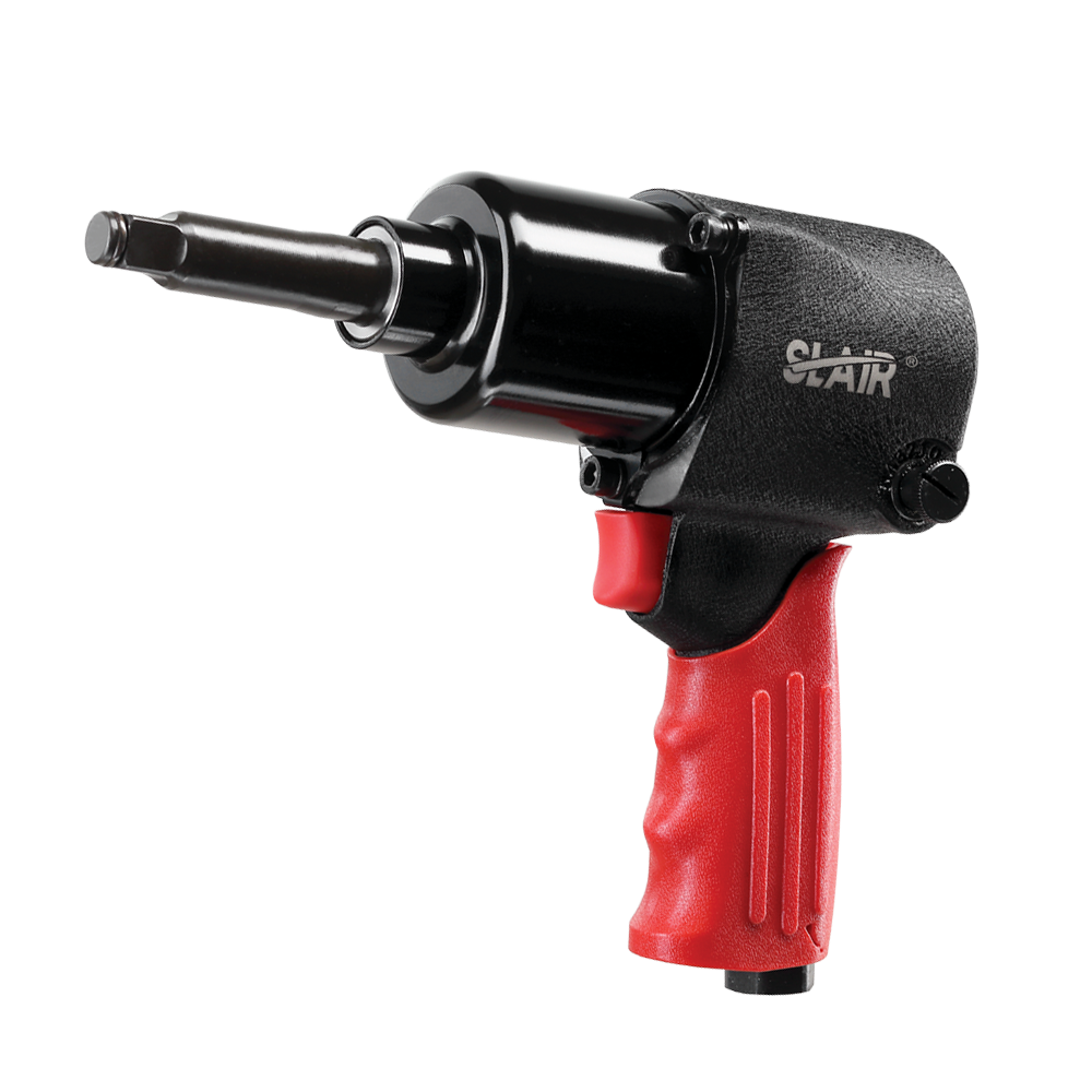 SLAIR LONG ANVIL 1/2" AIR IMPACT WRENCH- 881NM, HANDLE EXHAUST, ALUMINUM WITH RUBBER