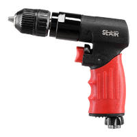 SLAIR XX681 3/8" REVERSIBLE AIR DRILL, 1800 RPM, KEYLESS, ALUMINUM WITH RUBBER, PROFESSIONAL