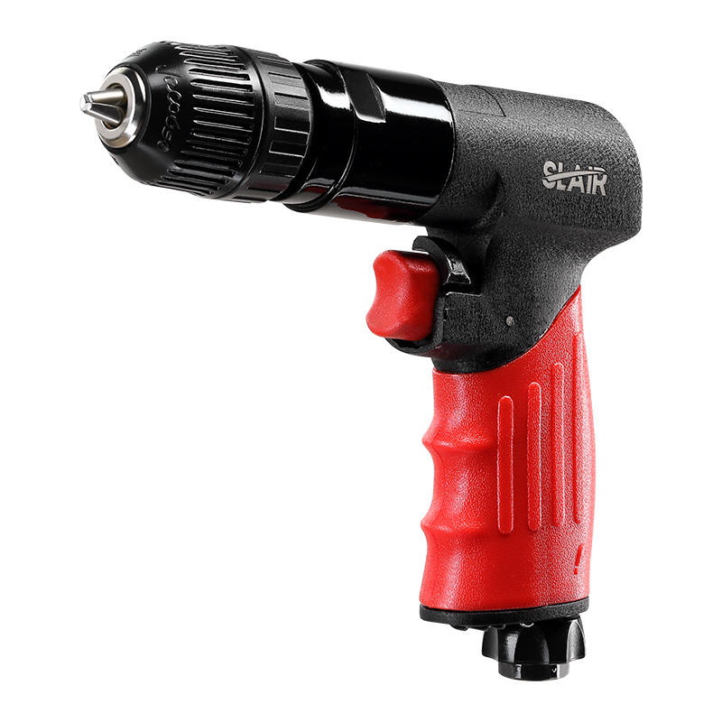 SLAIR XX681 3/8" REVERSIBLE AIR DRILL, 1800 RPM, KEYLESS, ALUMINUM WITH RUBBER, PROFESSIONAL