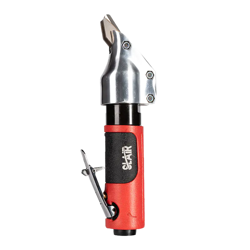 How does the ergonomic design of an air scissor reduce hand fatigue and improve user comfort during extended use?