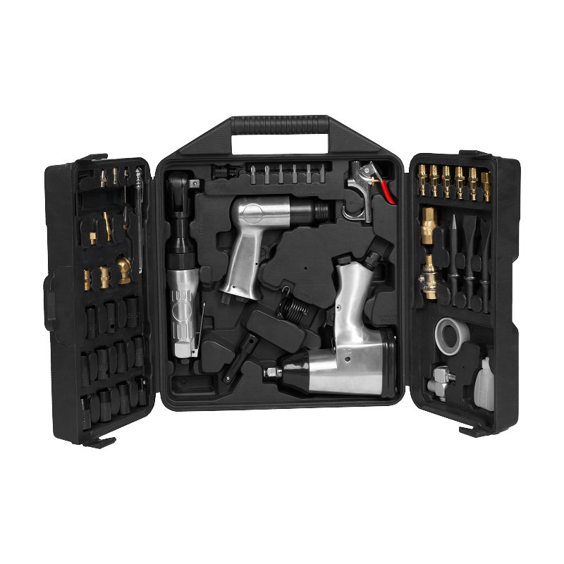 XINXING XQ-T12 50PC AIR TOOL KIT, 1/2" AIR IMPACT 3/8" RATCHET 150MM HAMMER, WITH ACCESSORIES, BMC SET