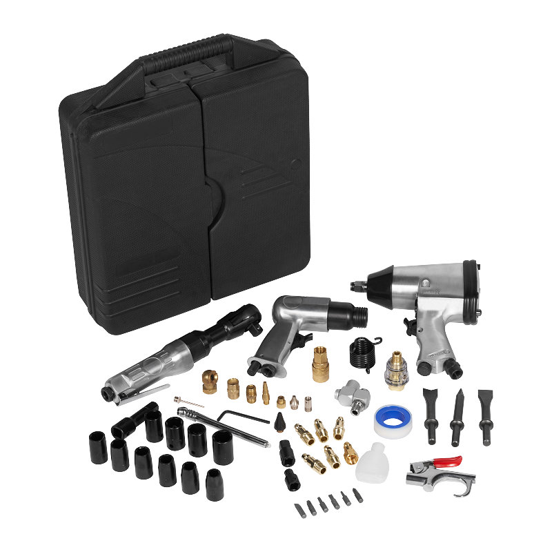 XINXING XQ-T12 50PC AIR TOOL KIT, 1/2" AIR IMPACT 3/8" RATCHET 150MM HAMMER, WITH ACCESSORIES, BMC SET