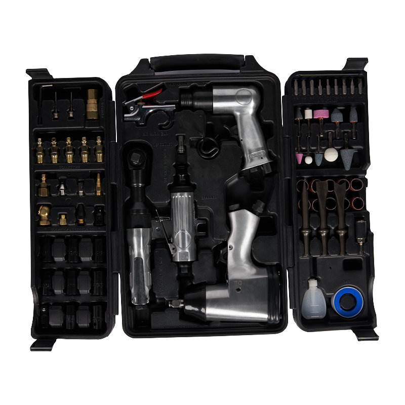 XINXING XQ-T13 71PC AIR TOOL KIT, 1/2" AIR IMPACT 3/8" RATCHET 150MM HAMMER 1/4" GRINDER, WITH ACCESSORIES, BMC SET