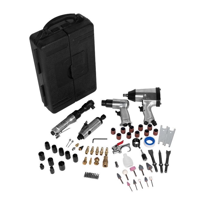 XINXING XQ-T13 71PC AIR TOOL KIT, 1/2" AIR IMPACT 3/8" RATCHET 150MM HAMMER 1/4" GRINDER, WITH ACCESSORIES, BMC SET