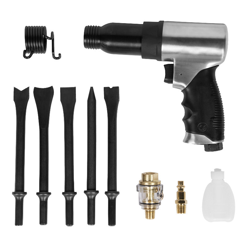 XINXING XQ-T22 10PC 190MM AIR HAMMER KIT,  WITH SPRING, 175MM LONG CHISEL, BMC SET