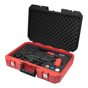 Are there different modes or settings available on an air biow gun kit for varying levels of contamination?